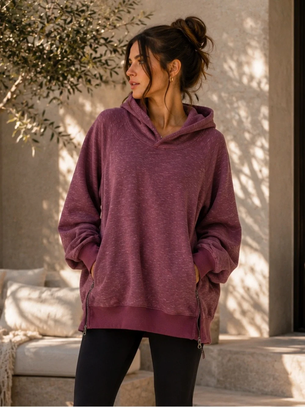 Lululemon Women's Oversized Hoodie XL • Unique Front Zippers • Vintage Style